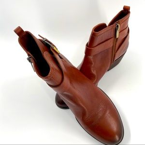Vince Camuto Brown Leather Ankle Boots. Like New.